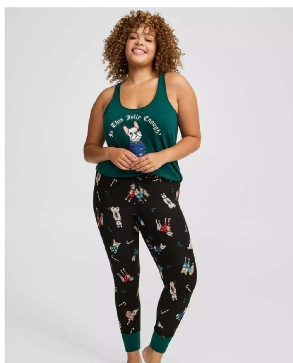 Torrid Womens Plus 2x Foxy Full Length Sleep Legging Christmas Dogs Festive Fun